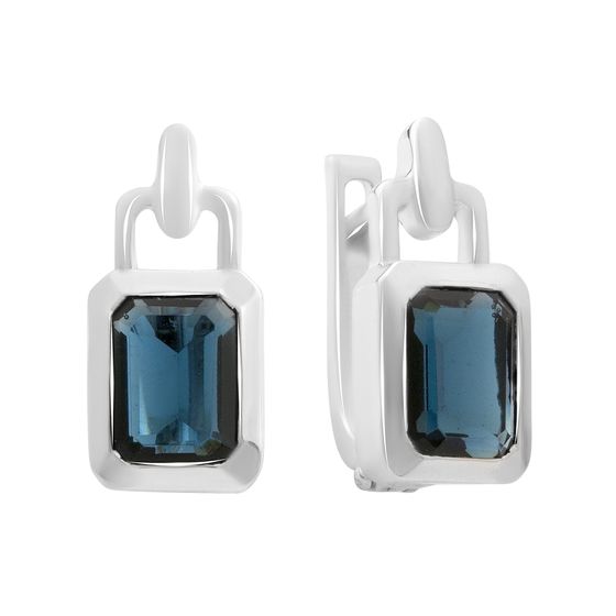 Серебряные серьги с сапфиром nano 2.917ct