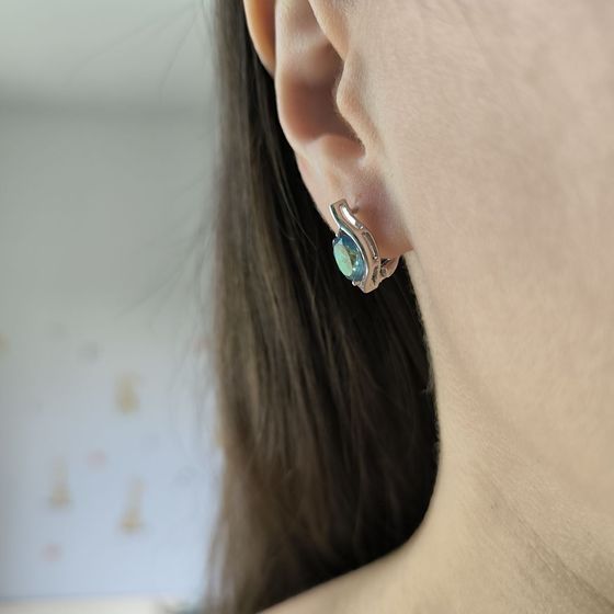 Серебряные серьги с мистик топазом 1.817ct