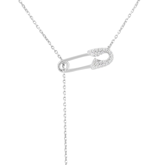 Золотое колье с фианитами 0.24ct