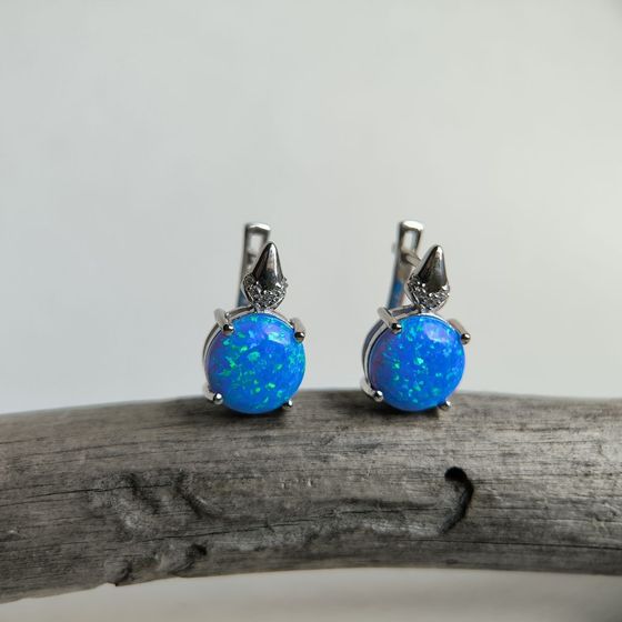 Серебряные серьги с опалом 3.252ct