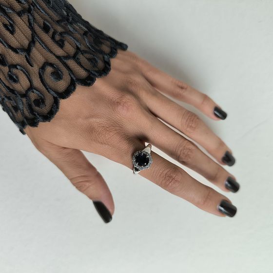 Серебряное кольцо с сапфиром nano 1.388ct