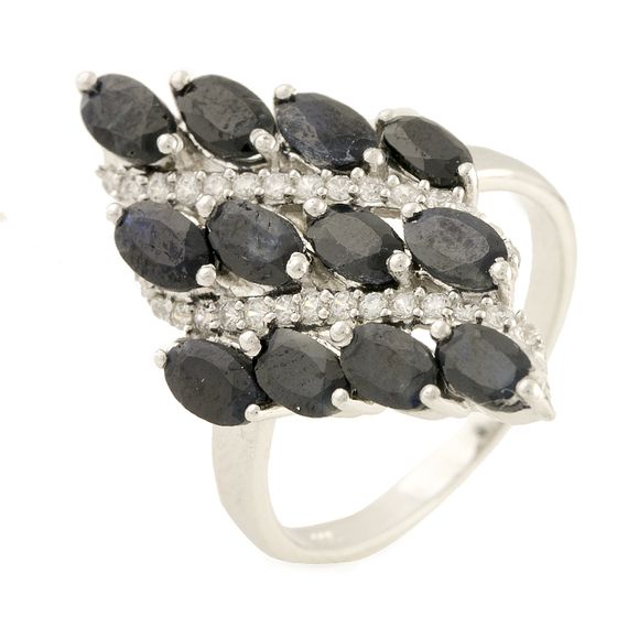Серебряное кольцо с сапфиром 4.435ct