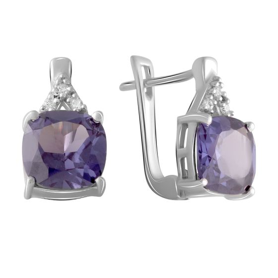 Серебряные серьги с александритом 5.465ct