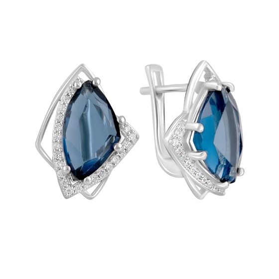 Серебряные серьги с танзанитом nano 6.699ct