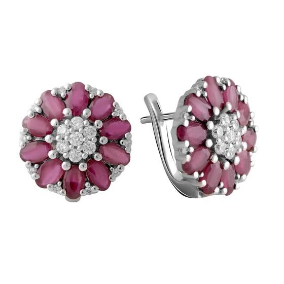 Серебряные серьги с рубином 8.732ct