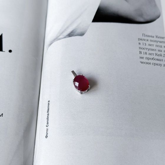 Серебряная подвеска с рубином 3.142ct
