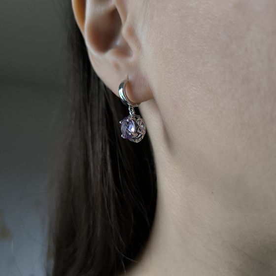 Серебряные серьги с аметистом 2.175ct