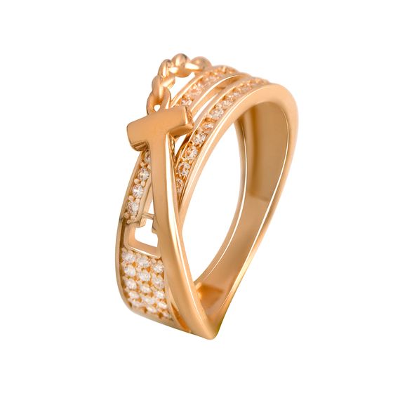 Золотое кольцо с фианитами 0.49ct