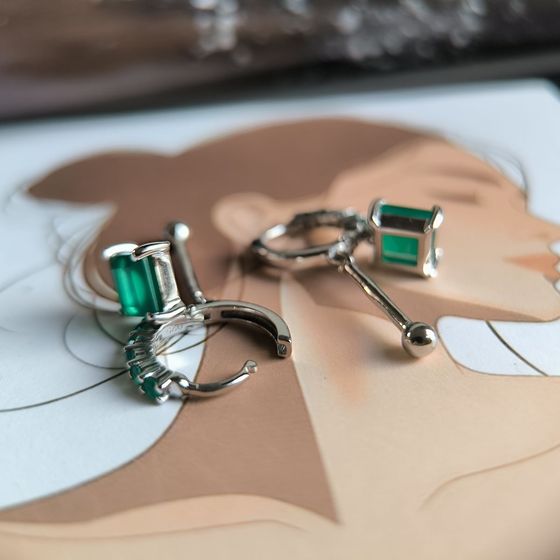 Серебряные серьги с агатом 2.335ct