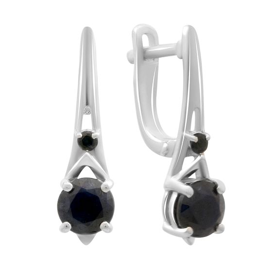 Серебряные серьги с сапфиром 2.363ct