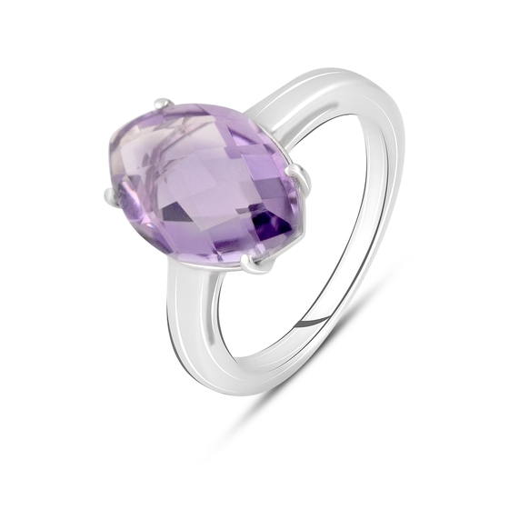 Серебряное кольцо с аметистом 4.3ct
