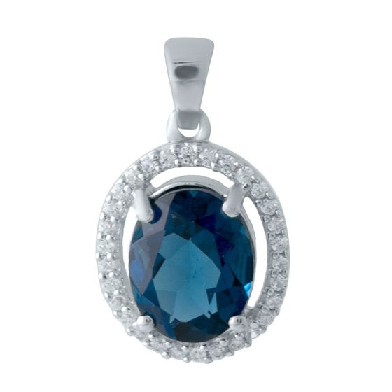 Серебряная подвеска с топазом Лондон Блю 2.568ct