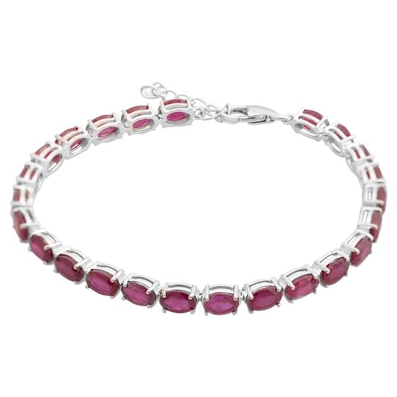 Серебряный браслет с рубином