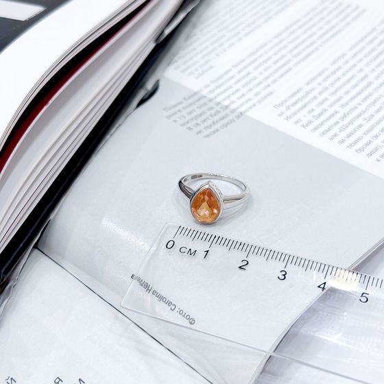 Серебряное кольцо с золотим кварцем 1.787ct