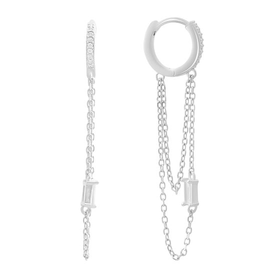 Серебряные серьги с фианитами