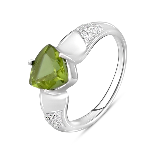 Серебряное кольцо с султанитом 1.6ct, фианитами