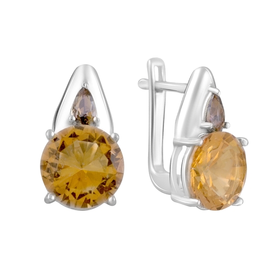 Серебряные серьги с мистик топазом 4.133ct