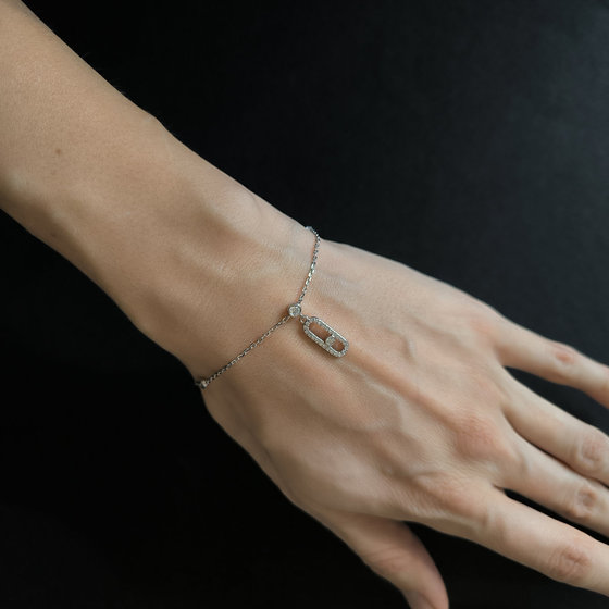 Серебряный браслет с фианитами