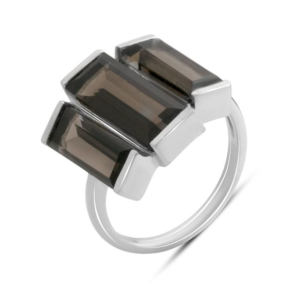 Серебряное кольцо с раухтопазом (димчатым кварцем) 7.201ct