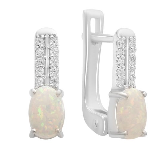 Серебряные серьги с опалом 0.883ct