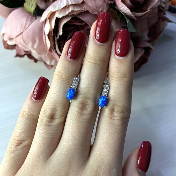 Серебряные серьги с опалом 0.883ct