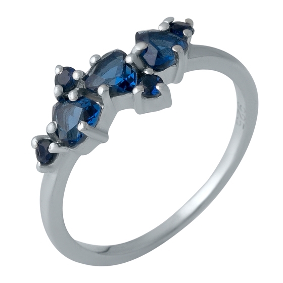 Серебряное кольцо с сапфиром nano 0.742ct