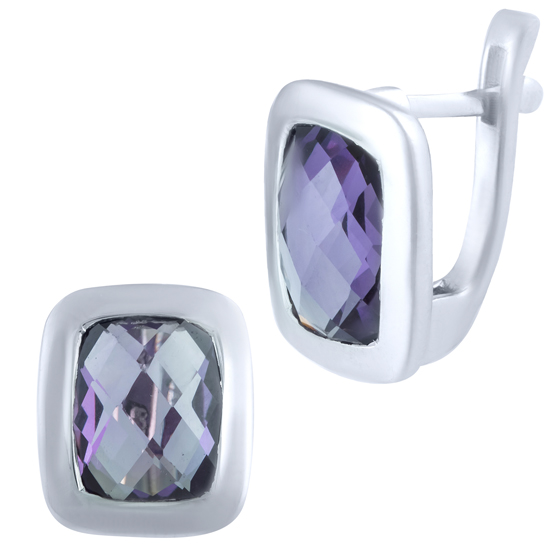 Серебряные серьги с александритом