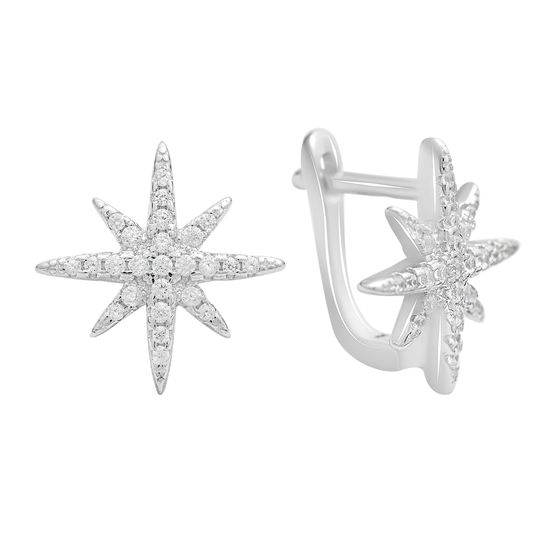 Серебряные серьги с фианитами