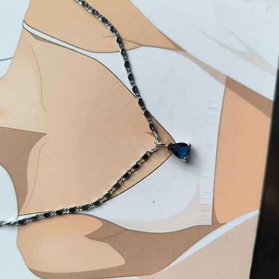 Серебряная подвеска с сапфиром nano 0.517ct