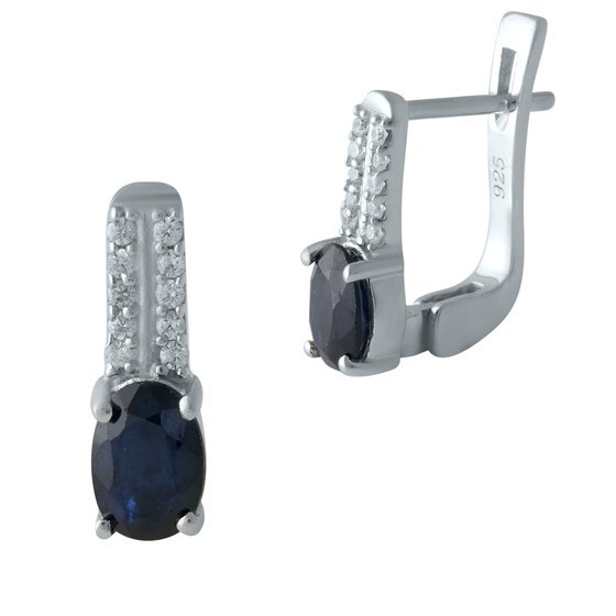 Серебряные серьги с сапфиром 2.2ct