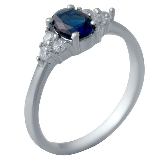 Серебряное кольцо с сапфиром nano 0.91ct