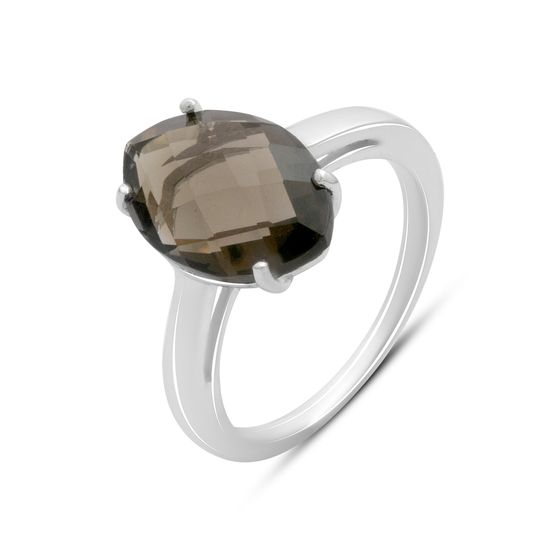 Серебряное кольцо с раухтопазом (дымчатым кварцем) 4.925ct