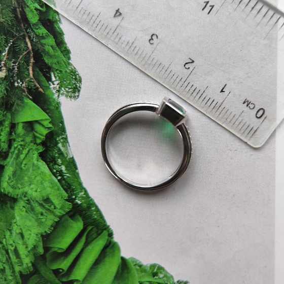 Серебряное кольцо с изумрудом nano 1.045ct