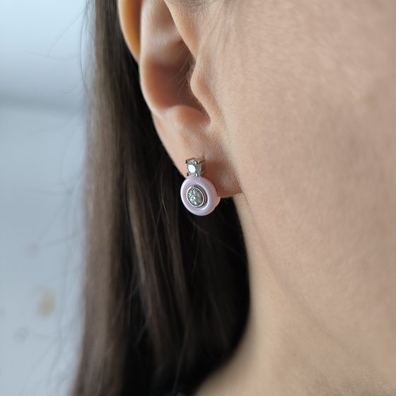Серебряные серьги с керамикой