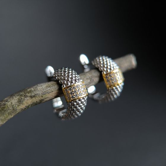 Серебряные серьги с фианитами