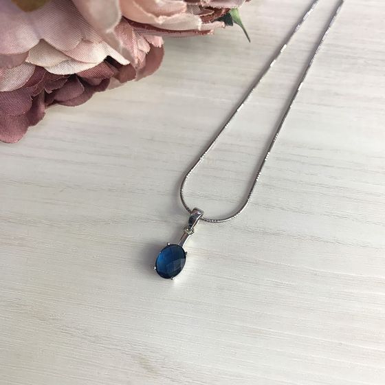 Серебряная подвеска с топазом Лондон Блю