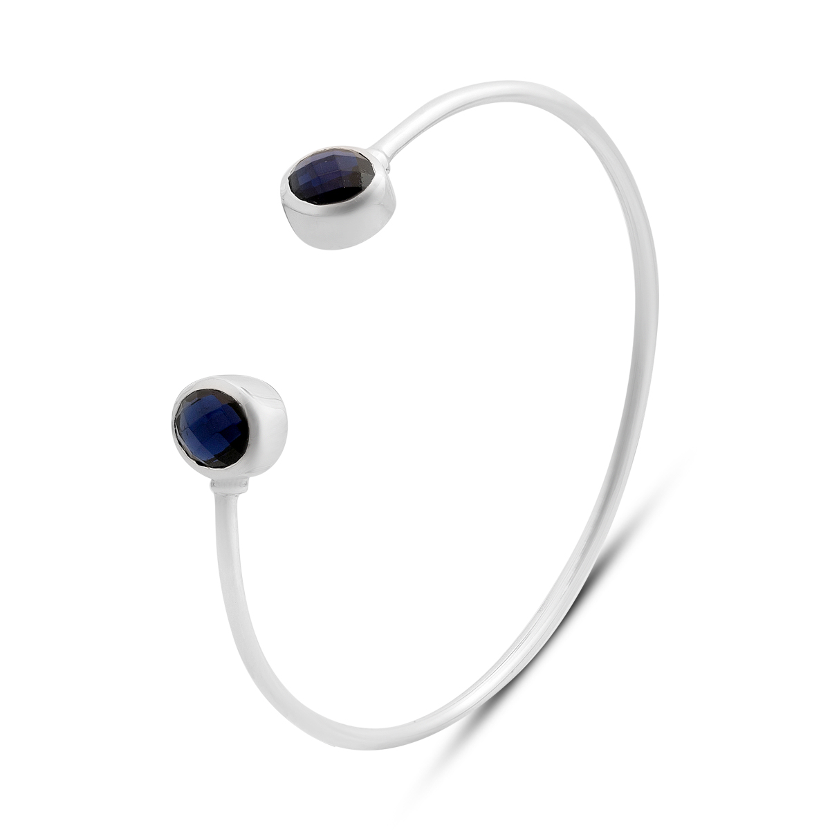 Серебряный браслет с сапфиром nano 4.52ct