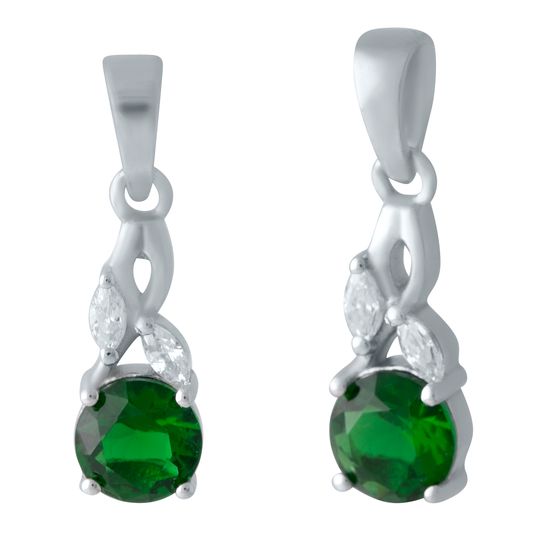 Серебряная подвеска с изумрудом nano 1.598ct