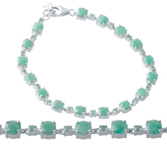 Серебряный браслет с изумрудом 8.179ct