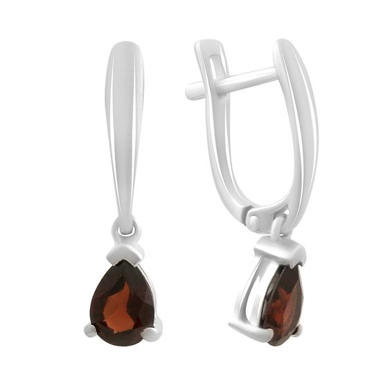Серебряные серьги с гранатом 1.542ct