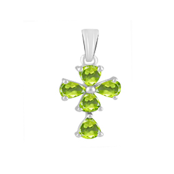 Серебряный крестик с хризолітом 1.468ct