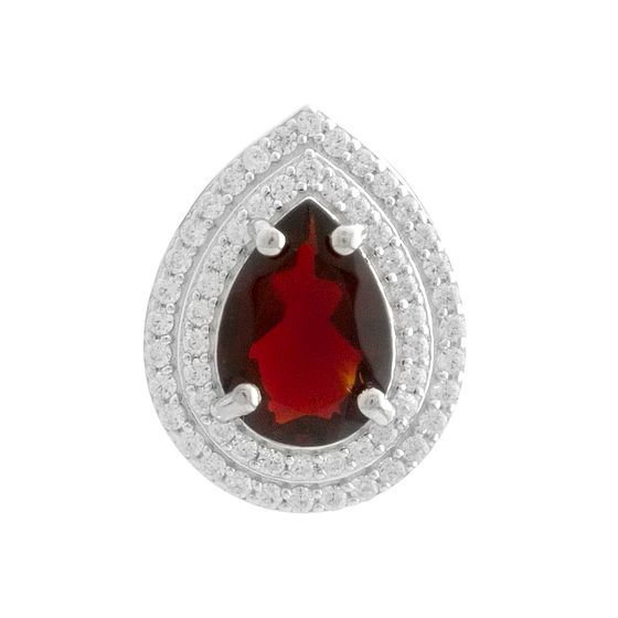 Серебряная подвеска с гранатом 2.181ct, фианитами