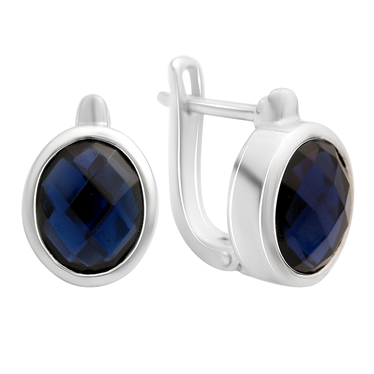 Серебряные серьги с сапфиром nano 4.52ct