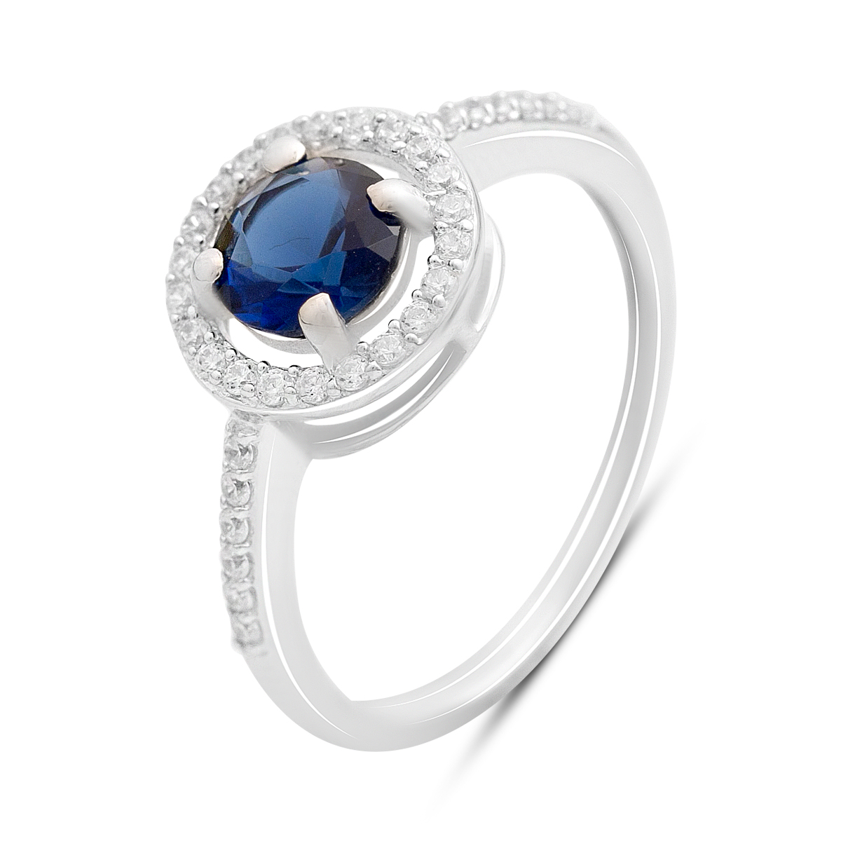 Серебряное кольцо с сапфиром nano