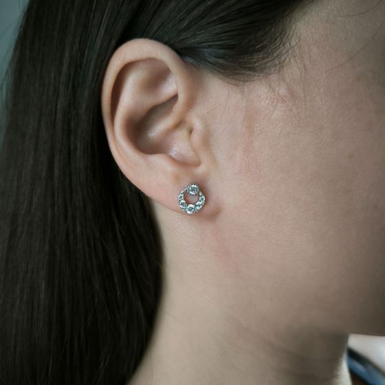 Серебряные серьги с фианитами