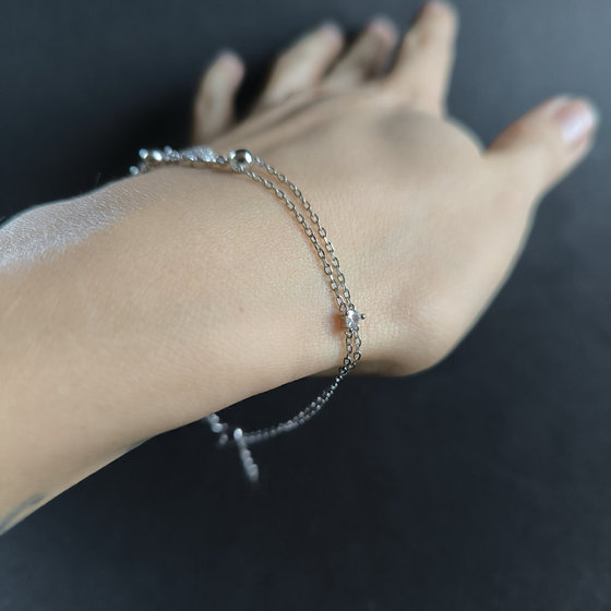 Серебряный браслет с фианитами