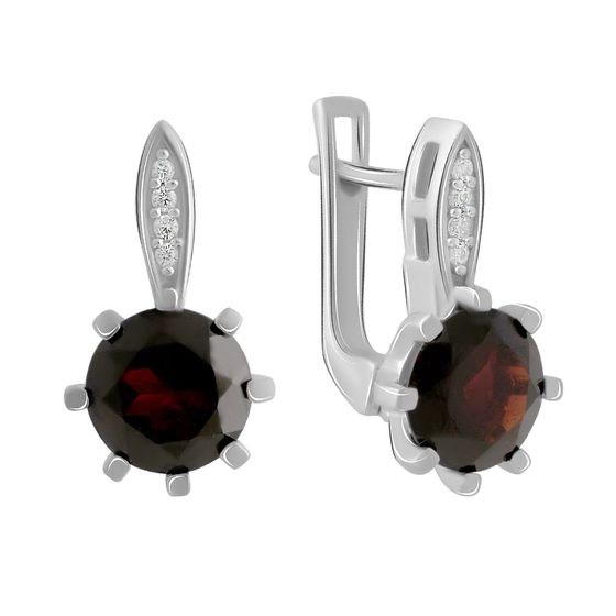 Серебряные серьги с гранатом 5.16ct