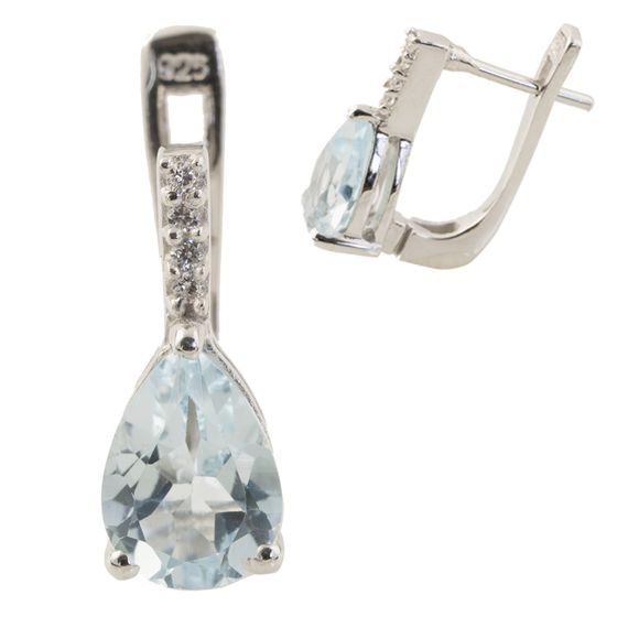 Серебряные серьги с топазом 4.545ct