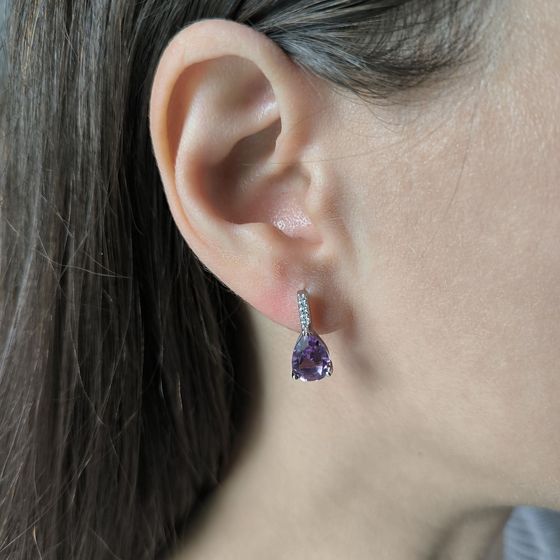 Серебряные серьги с аметистом 3.703ct