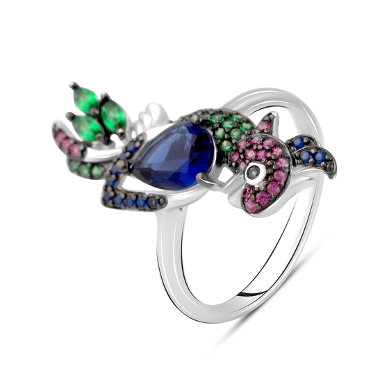 Серебряное кольцо с фианитами